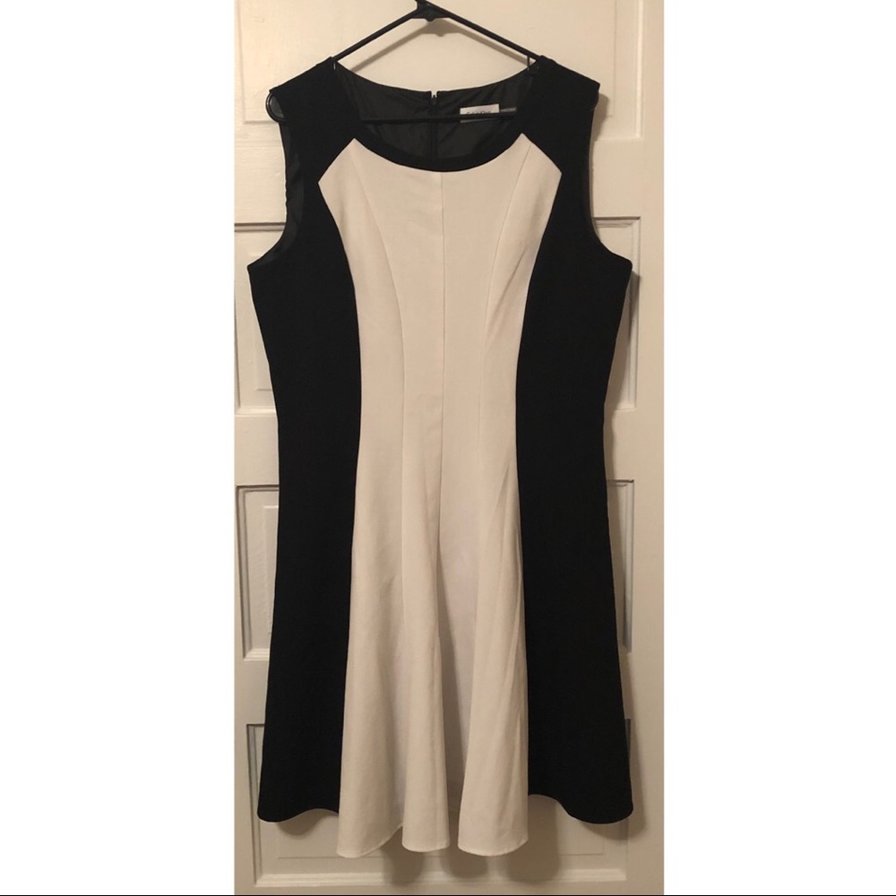 Calvin Klein | Size 14 black & white dress
